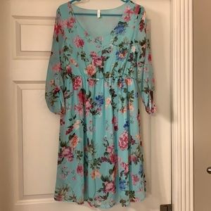 Floral maternity dress.